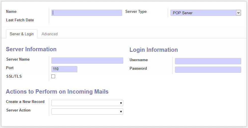 Incoming Mail Server Setup in ODOO